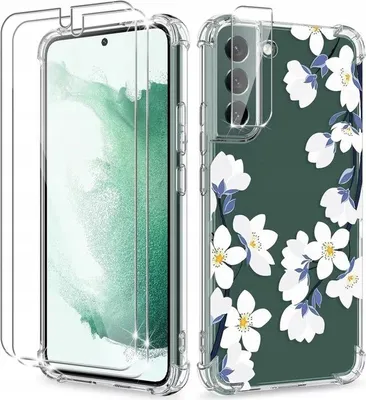 Produktbild von Hülle für Samsung Galaxy S22+ Silikon transparente Blumenrückseite + 2x Glas