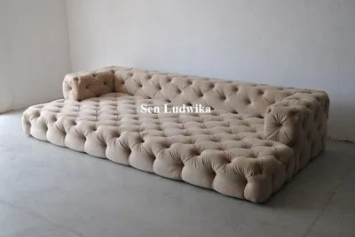Image de Chesterfield Design Canapé Rembourré Canapé Textile Fonction Lit XXL 300 cm Lit