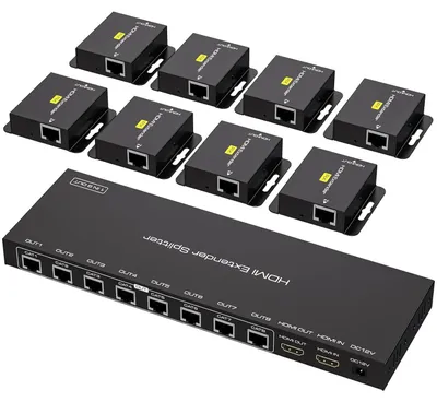 Produktbild von HDMI Extender Splitter VEDINDUST 165ft Cat6/Cat7 1080P 60Hz 8 Empfänger