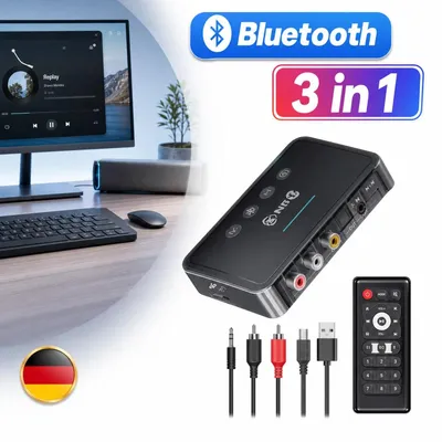 Produktbild von Bluetooth 5.0 NFC AUX Empfänger Sender 3-in-1 HiFi Stereo Bluetooth-Adapter FM