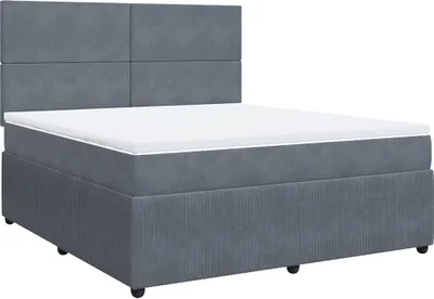Productafbeelding van vidaXL Boxspringbed met matras, donkergrijs, 180x200 cm, fluweel