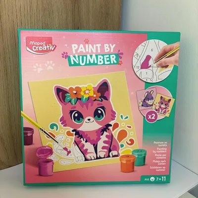 Image de Maped 907083 Maped Creativ Kit de peinture "Peinture par numéros" CHAT/HASE