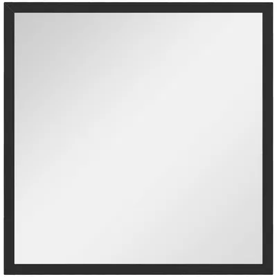 Produktbild von Quadratischer Wandspiegel 50 x 50 cm, schwarzer Holzrahmen, ideal fš¹r Badezimmer, Wohnzimmer oder Schlafzimmer