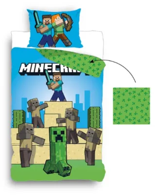 Obrázek produktu pro Sada ložního prádla Minecraft - Útulný povlak na peřinu 140x200 cm + povlak na polštář 60x70 cm