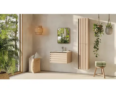 Obrázek produktu pro Koupelnová vysoká skříňka Differnz Elin dub 36 x 160 x 30 cm 36.012.32