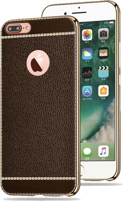 Produktbild von Handy Hülle für Apple iPhone 7 Plus Schutz Case Tasche Bumper Kunstleder Braun