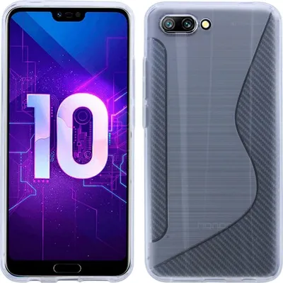 Zdjęcie produktu dla Silikonowy pokrowiec ochronny na telefon komórkowy Honor 10 Czarny, przezroczysty