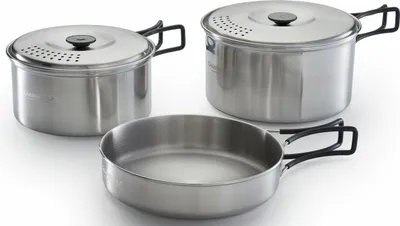 Immagine prodotto di Camping Gaz Topf-Set Camping Kit 5-teilig edelstahl 2 Töpfe+ 2 Deckel+ 1 (2197184)