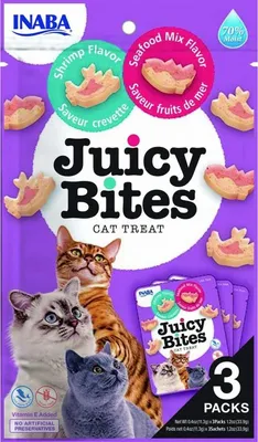 Produktbild von INABA Juicy Bites Shrimp and Seafood - Katze behandeln - 3x11 3 g