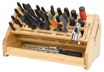 Produktbild von Omgoods – Bambus-Schraubendreher-Organizer für die Aufbewahrung am Schreibtisch
