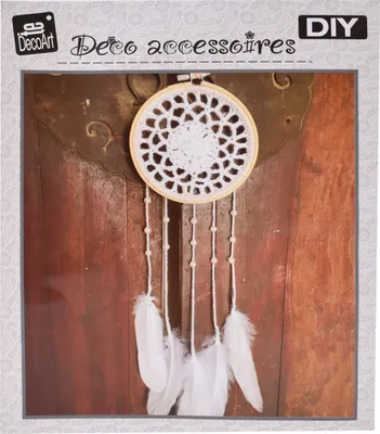 Produktbild von TE-DekoArt DIY Traumfänger Selber Basteln Set Dreamcatcher Bastelset Stickrahmen Garn Perlen Federn 17 cm Ø