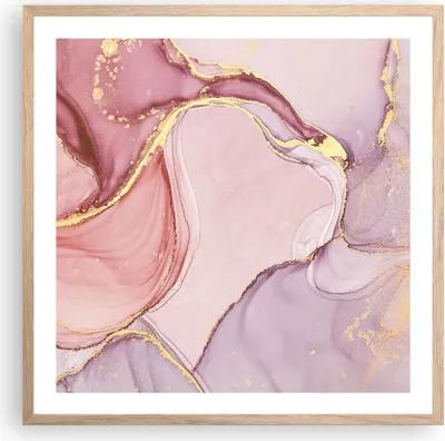 Produktbild von Gerahmtes Poster - Rahmen in heller Eiche - Abstraktion Marmor Rosa - 60x60 cm - Wand Bild - Wanddeko - Wandbilder - Kunstposter - Wandposter - Bilderrahmen - Bilder - Kunstdruck - P2NAC60x60-4528