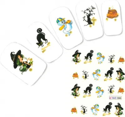 Produktbild von Tattoo Nail Halloween Totenköpfe Katze Glitzer Aufkleber Nagel Sticker