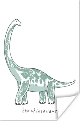 Produktbild von MuchoWow® Poster Kinderzimmer- Brachiosaurus - Dinosaurier - Jungen - Mädchen - Kind 120x180 cm - Kunstposter