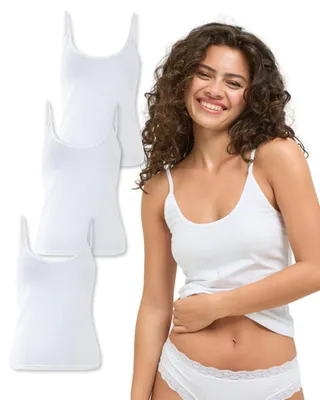 Immagine prodotto di mimosso Canotta a spalline da donna in Cotonelogico, confezione da 3 – Vestibilità aderente