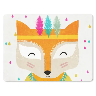 Produktbild von MuchoWow® Mauspad Mousepad Tiere - Farben - Fuchs - Porträt 40x30 cm - Mousepads - Maus Mat - Pad - Mausunterlage - Anti Rutsch