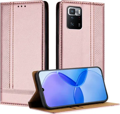 Produktbild von Handyhülle für Xiaomi Poco X3 GT Leder Flip Klappbare Schutzhülle mit Standfunktion Pink