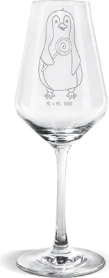 Produktbild von Mr. & Mrs. Panda Weinglas Pinguin Lolli - Transparent - Geschenk, Weißweinkelch, Spruch, Weißwein Glas, Süßigkeiten, wein, Heißhunger, Naschen