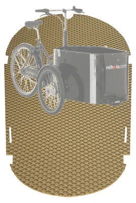 Produktbild von EVA Drive Schutzmatte für Nihola Family Gen 2 in Beige - passgenaue, rutschfeste Bodenmatte für Lastenrad