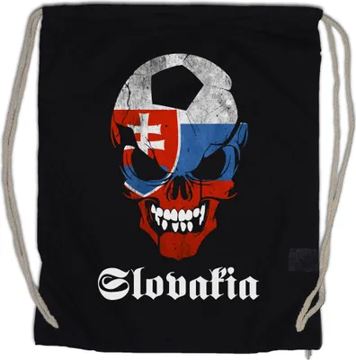 Produktbild von Urban Backwoods Classic Slowakia Football Skull Flag, Turnbeutel, Farbe: Schwarz