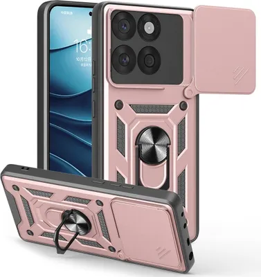 Produktbild von Motorola Edge 60 / 60 Fusion Hülle - Coverup Armor Ring Ständer Back Cover mit Kamera Schutz - Roségold