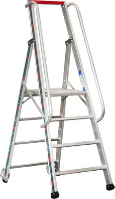 Produktbild von Euro-Profi Alu Podestleiter mit großem Standpodest Mod. S326 - Stufenanzahl: 4, Länge: 2,00 m