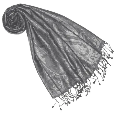 Obrázek produktu pro šál Pashmina vyrobený ze 100% hedvábí s paisley vzorem