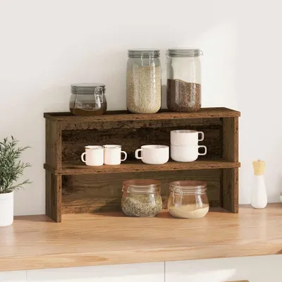 Zdjęcie produktu dla vidaXL Półki kuchenne sztaplowane 2 szt. Wygląd starego drewna 50x15x16 cm