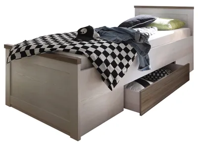 Produktbild von Einzelbett Luca, weiß, mit einer Liegefläche von 100 x 200 cm und einer Höhe von 49 cm