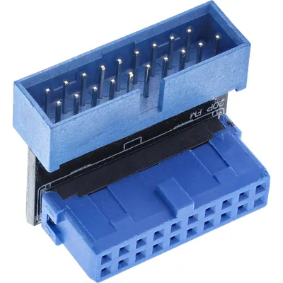 Produktbild von InLine USB 3.0 Adapter intern, Pfostenanschluss Stecker/Buchse, unten gewinkelt, Mehrfarbig