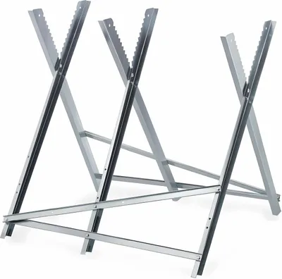 Produktbild von GARMIO® Sägebock Holzsägebock klappbar, silber 150kg, verzinkt zusammenklappbarer Haltebock 4-fach,Extra robust