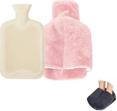 Produktbild von Fußwärmer Wärmflasche füße, 2 In 1 Fusswärmer, 2L Wärmeflasche Füsse,Fußwärmflasche für Hause - Rosa