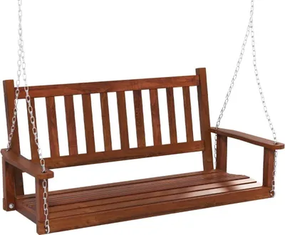 Produktbild von 2-Sitzer-Verandaschaukel aus Massivholz, verstellbare Ketten, 230 kg Tragkraft