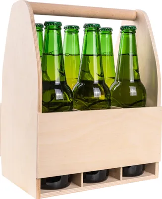 Immagine prodotto di Creative Deco Cantinetta Portabottiglie Vino Acqua | Scatola di Legno per 6 Birre | Dimensioni 24 x 16 x 30 cm (+/- 1 cm) | Borsa da Birra da Uomo