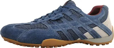 Image de Chaussures de sport pour hommes Geox Snake Original, modèle à lacets, couleur bleu, style décontracté