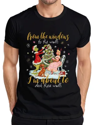 Productafbeelding van "Grinch Kerstmis, grappig, retro cadeau, heren T-shirt, zwart, maat M."