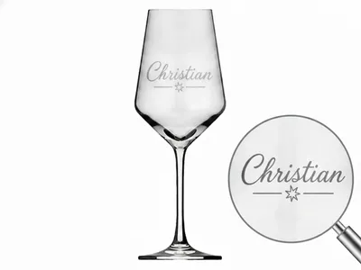 Produktbild von 1x Weinglas Gravur Christian Namensglas 350ml spülmaschinenfest und elegant