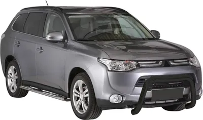 Zdjęcie produktu dla Listwa ochronna przedniego zderzaka do Mitsubishi Outlander 2013-2015 ø76 stalowa czarna