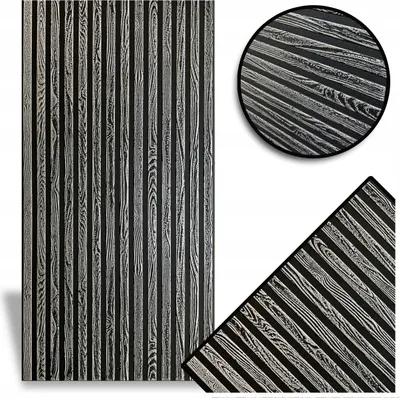 Produktbild von DECCART | 3D-Deckenplatten | Schwarz-silberne Wandpaneele | Lamellen | 100x50cm | 16m2