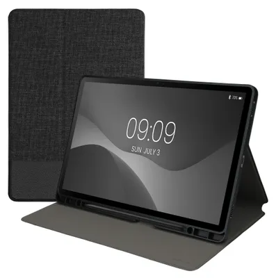Produktbild von kwmobile Schutzhülle kompatibel mit Samsung Galaxy Tab S9+ / S9 FE+ / S10+ - Hülle Slim - Tablet Cover Case mit Ständer Anthrazit Schwarz
