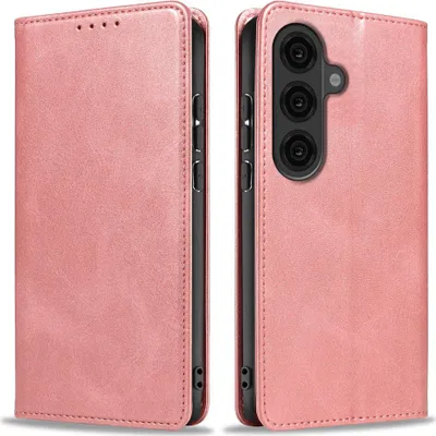 Produktbild von Handyhülle für Samsung Galaxy S26+ Kunstleder Flip Cover Hülle Handytasche Case Kartenfach Farbe: Rosa