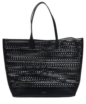 Produktbild von Ted Baker Leder Schultertasche Leiiyla Laser Cut Oversized Tote Bag Black schwarz