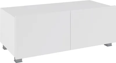 Produktbild von RTV-Schrank Amanda 100 cm kompakter TV-Schrank Wohnzimmer Schrank hängend oder stehend (Weiß matt + Weiß Hochglanz Fronten)