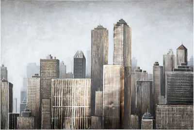 Produktbild von Casablanca by Gilde Sonstige Bilder 3D Bild Big Apple mit Elementen, handbemalt H. 100 cm,38205