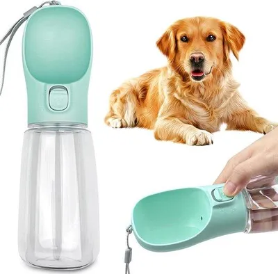 Produktbild von Famanu Wasserdispenser für Haustiere - 550 ml, grün, aus lebensmittelechtem Kunststoff