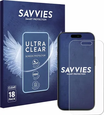 Produktbild von 18x Für Apple iPhone 17 Pro Schutzfolie Savvies Displayschutz Display Schutz Folie Klar Transparent