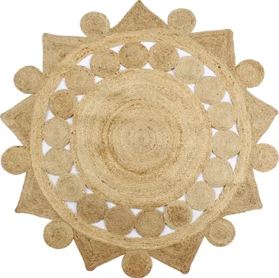 Produktbild von Teppich Handgefertigt Jute Geflochten 90 cm