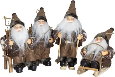Produktbild von Weihnachtsmann 18cm, 4er Set, 4 Designs Dekofigur Weihnachten
