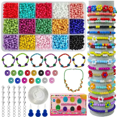 3 mm Glaskralen-Set, 3500 bunte Perlen, DIY-Schmuck