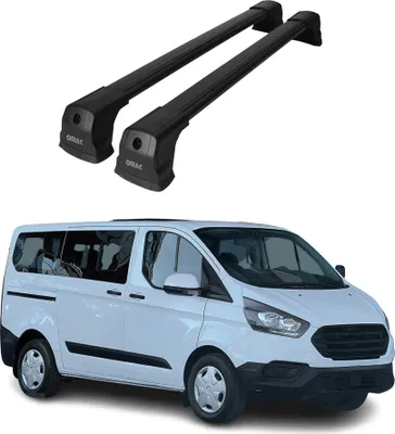 Image de Barres De Toit Transversales pour Ford Tourneo Custom 2013-2024 Alu Noir 2Pcs